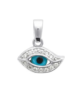 Pendentif oeil de la chance argent massif