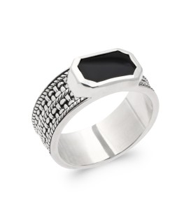 Bague homme chevalière design quantum 925