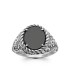 Bague argent massif anneau incrustée d'une AGATE noire QUANTUM 925