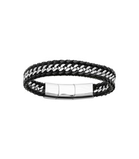 Bracelet homme acier en ruthénium motif salamandre style menottes-1