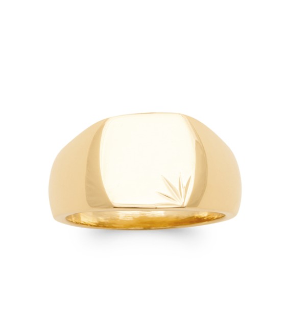 Bague plaqué or chevalière ciselée-1