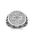Grosse chevalière bague argent massif stylisée tortue-1