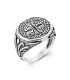 Grosse chevalière bague argent massif stylisée tortue-1