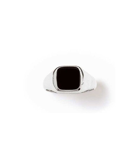 Chevalière bague homme argent massif et onyx carré-1