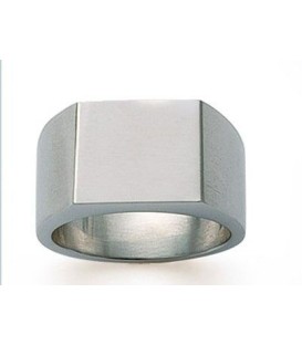 Grosse chevalière homme en acier miroir-1