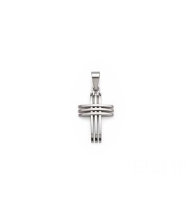 Pendentif homme croix stylisé en acier