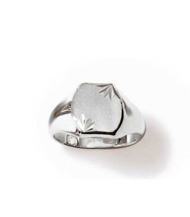 Chevalière homme belle bague argent massif fantaisie gravée-1