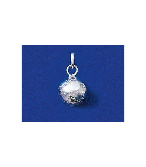 Pendentif argent massif ballon de foot-1