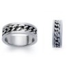 Bague homme acier anneau chaine gourmette-1